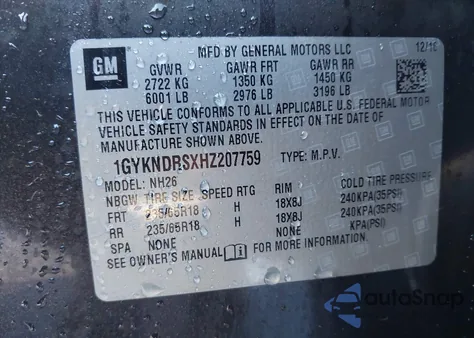 2017 Cadillac Xt5 Luxury из США, поврежденный, VIN 1GYKNDRSXHZ207759